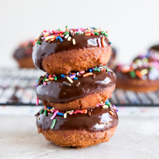 Chocolate Frosted Cake Donuts