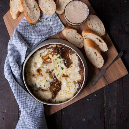 Porter Caramelized Onion Brie Dip