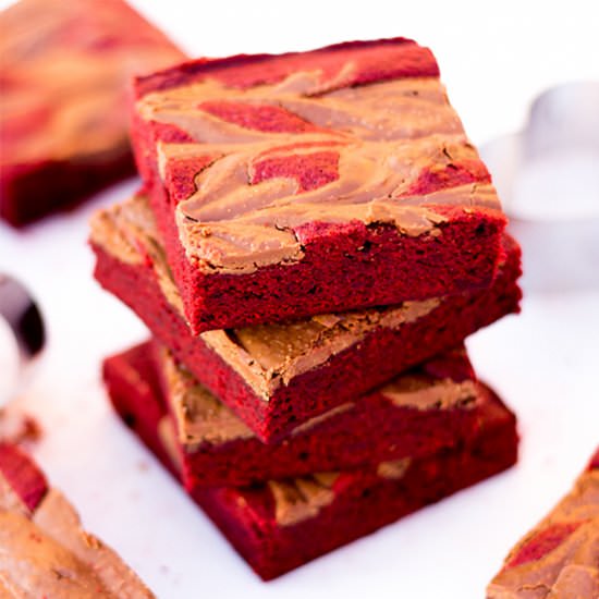 Red Velvet Chocolate Swirl Brownies