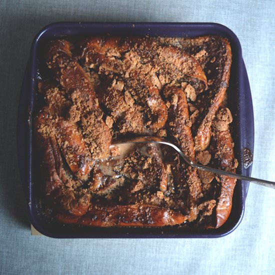Nutella & Amaretto Brioche Pudding
