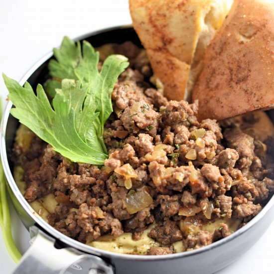 Ground Beef + Hummus and Pita Chips