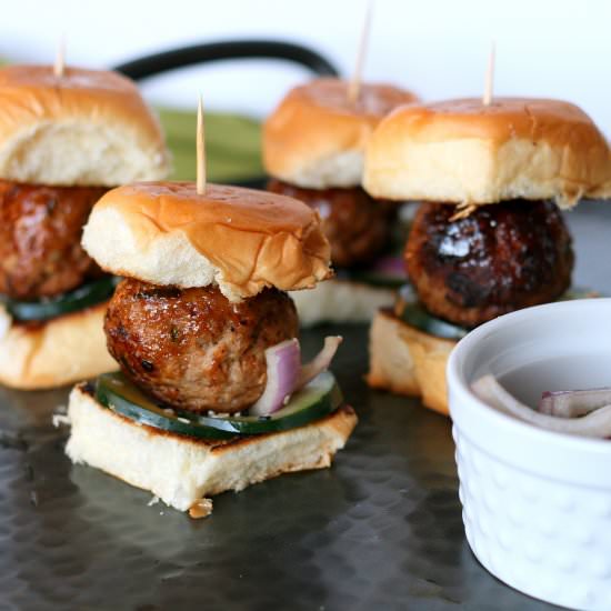 Teriyaki Turkey Meatball Sliders
