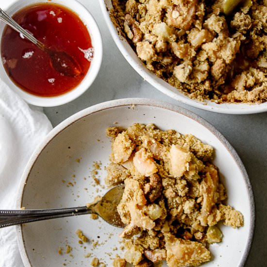 Poached Quince Cornmeal Crumble