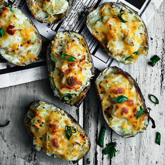Twice Baked Potatoes with Chicken