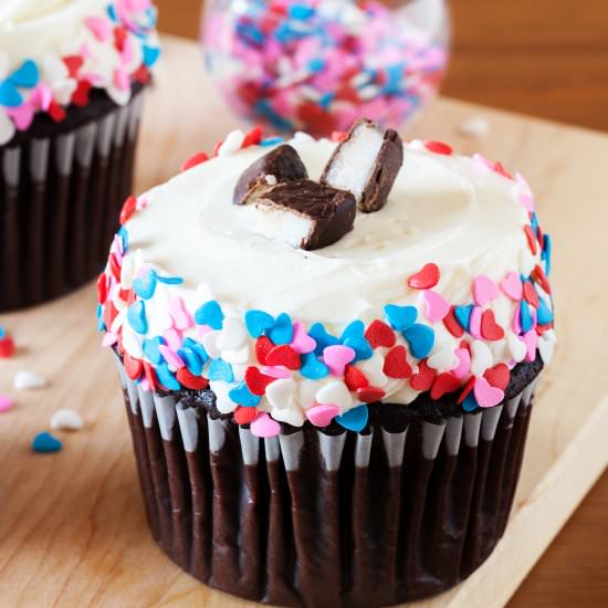 Peppermint Pattie Chocolate Cupcake