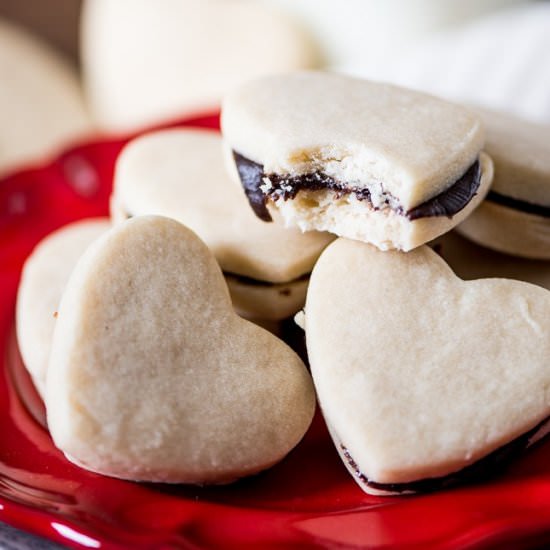 Chocolate Ganache Heart Cookies