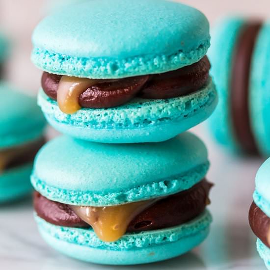 Chocolate Caramel Macarons