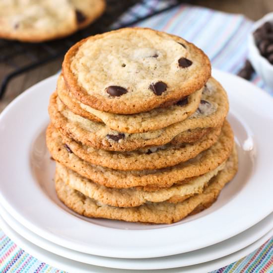 Thin Chewy Chocolate Chip Cookies