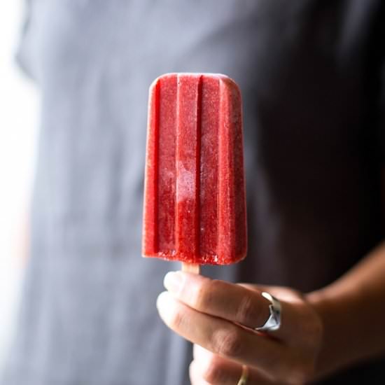 Balsamic Strawberry Popsicles