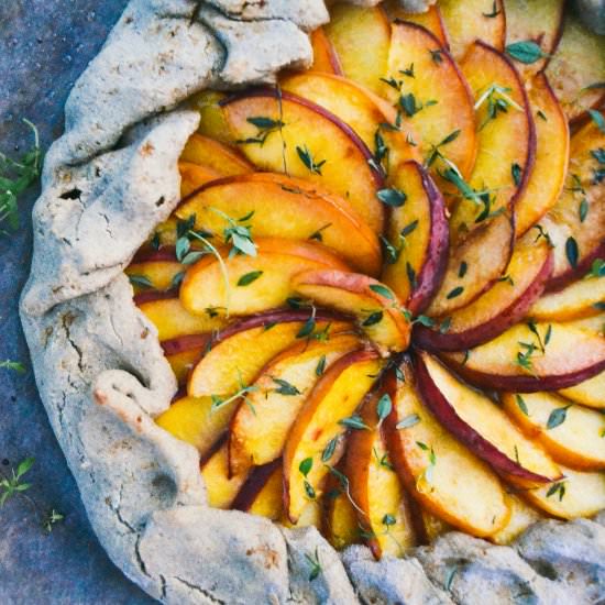 Peach and thyme galette