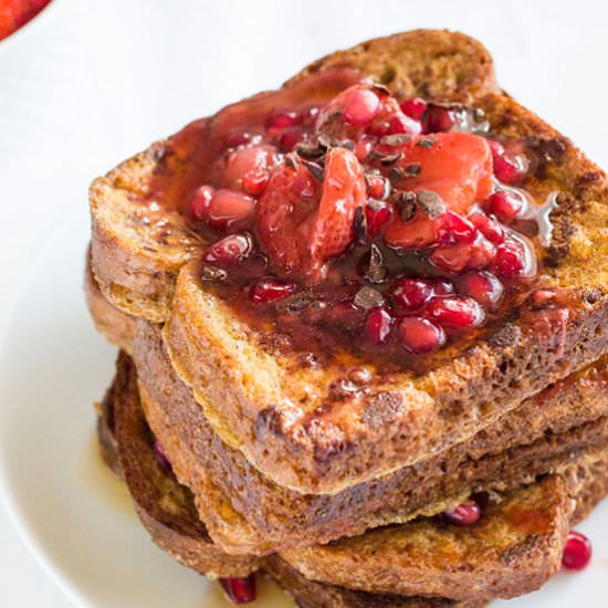 French Toast w/ Pomegranate Compote