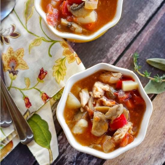 Slow Cooked Chicken Stew Vegetable