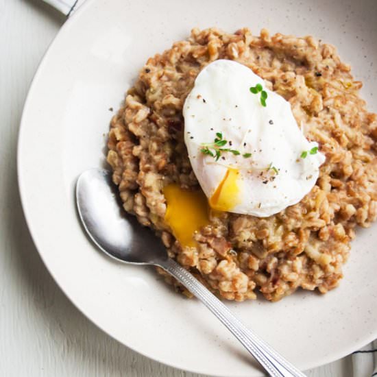 Celeriac and Bacon Farro Risotto