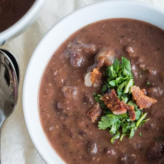 Black Bean + Bacon Soup