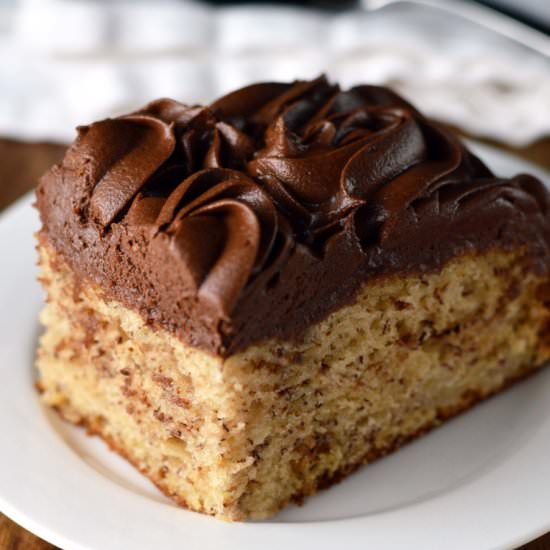 Banana Cake with Chocolate Frosting