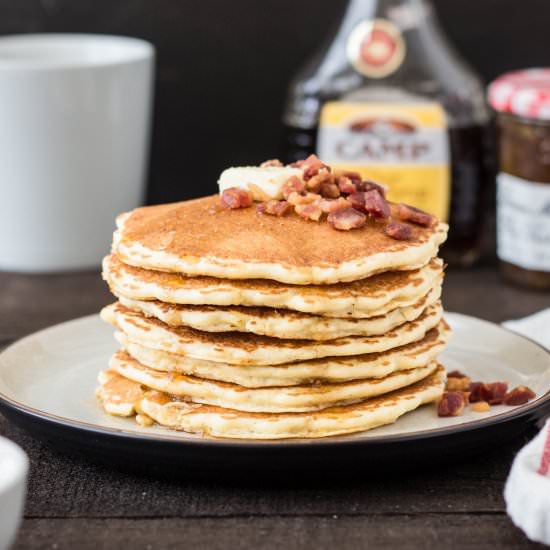 Cornmeal Pancakes with Pancetta