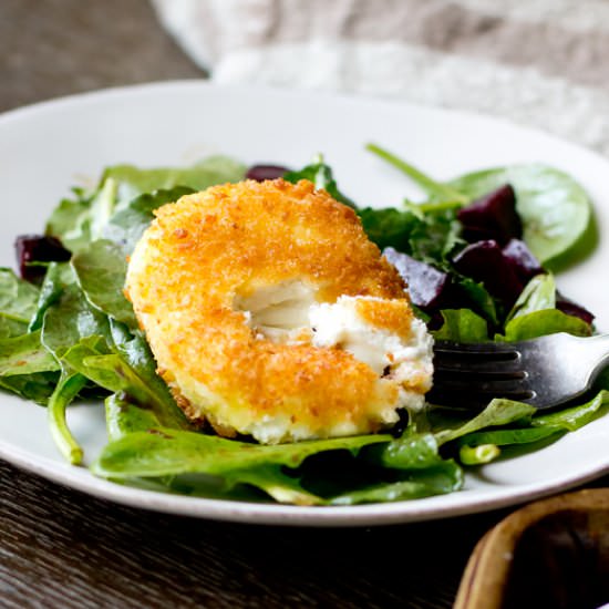 Fried Goat Cheese With Beets
