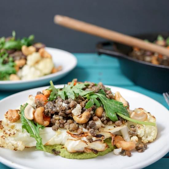 Healthy Smothered Cauliflower Steak