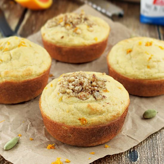 Orange Cardamom Protein Muffins