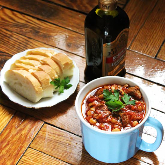 Beef and Black Eyed Peas Soup