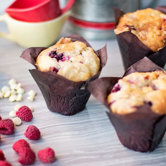 Raspberry White Chocolate Muffins