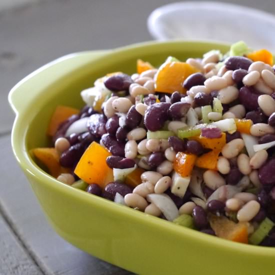 Bean salad with light vinaigrette