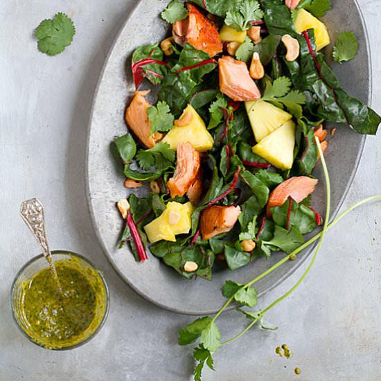 Smoked Salmon Salad with Chard
