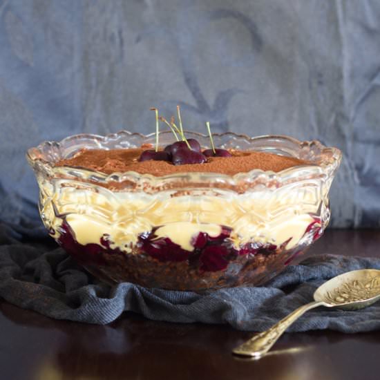Cherry, Amaretti & Kirsch Trifle