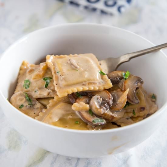 Beef Stroganoff Ravioli Skillet