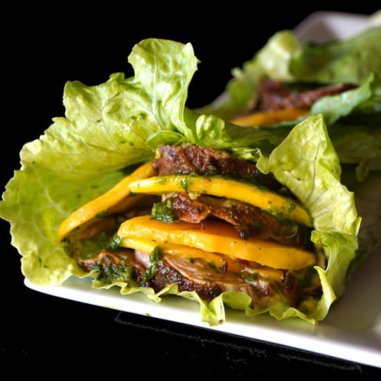 Pork and Mango Chimichurri Wraps