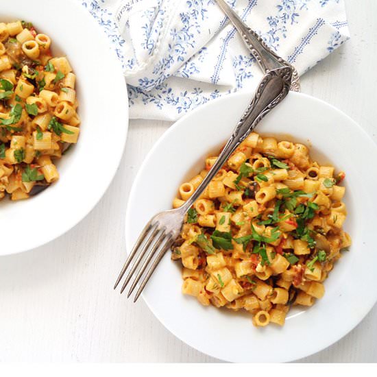 Pasta with Eggplant Tomato Sauce