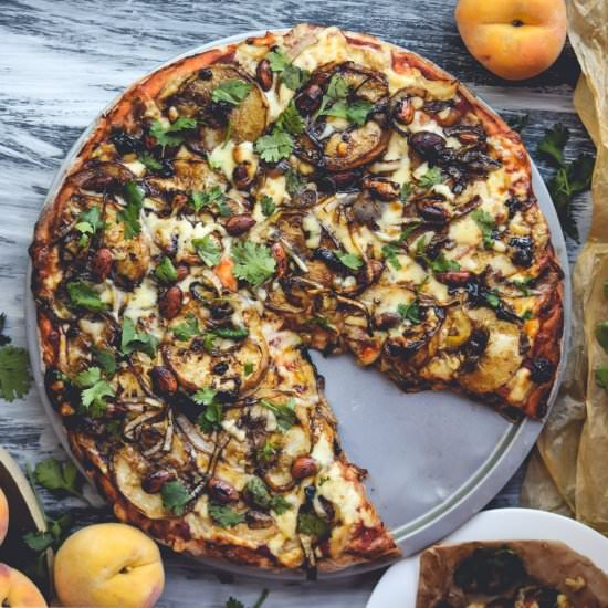 Balsamic Roasted Peach Pizza