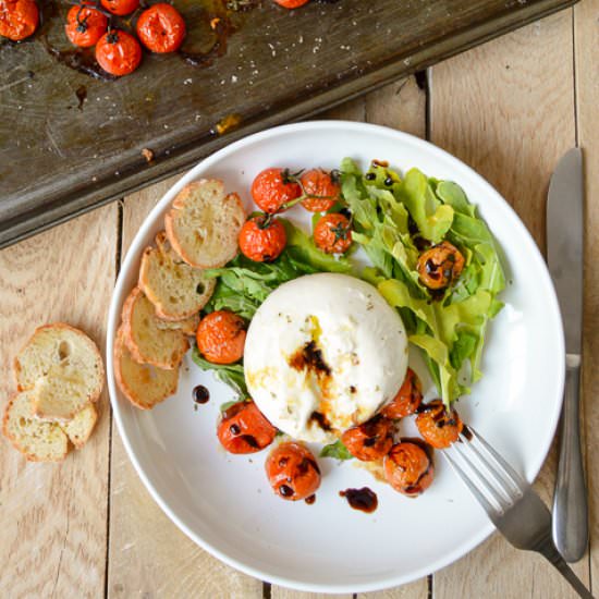 Burrata cheese with cherry tomatoes
