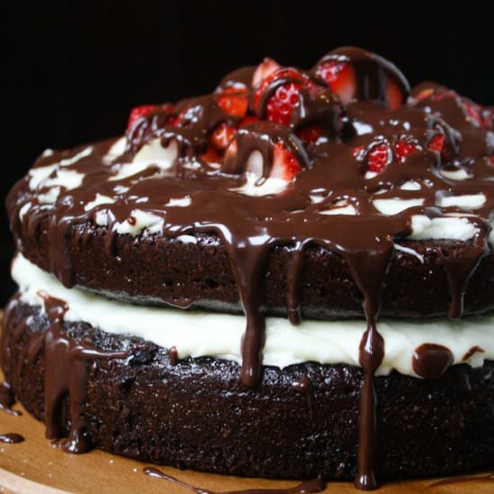 Strawberry Chocolate Layer Cake