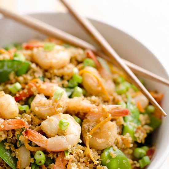 Light Shrimp Fried Quinoa