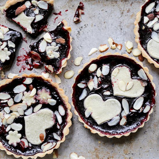 Blackberry Jam and Almond Tarts