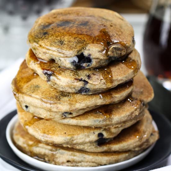 Fluffy Spelt Blueberry Pancakes