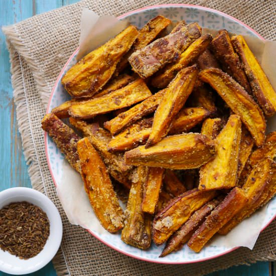 Cumin & Coconut Sweet Potato Wedges