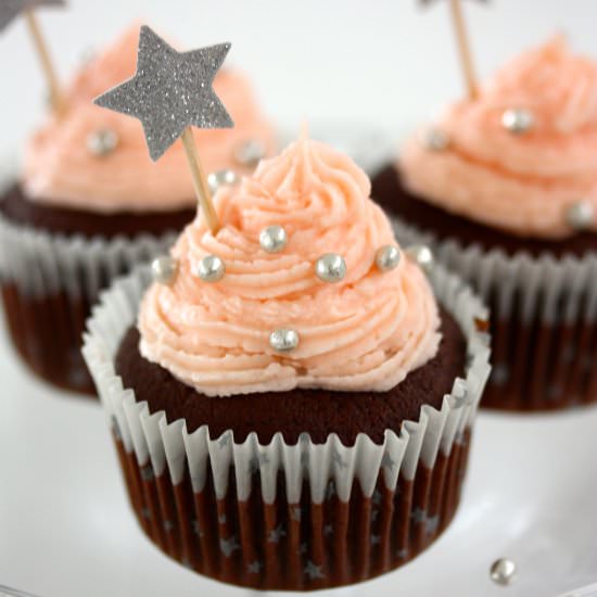 Chocolate & Rosewater Cupcakes