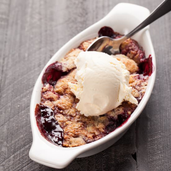 Peach and Boysenberry Crisp