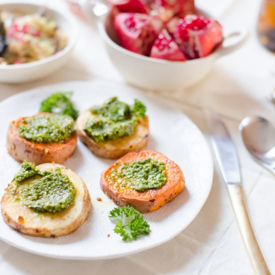 Roasted Potatoes and Pesto