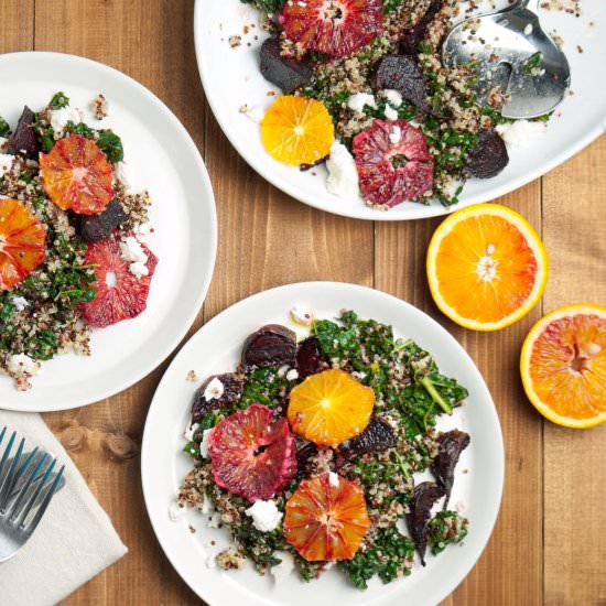 Kale, Quinoa, Beet and Orange Salad