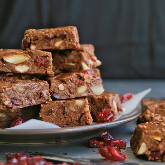 Fruit and nut chocolate fudge