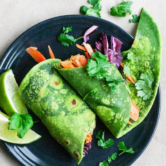 Spinach wraps w/ hummus