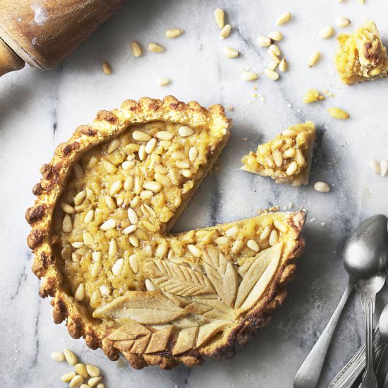 Rum, lemon & pine nut golden pie
