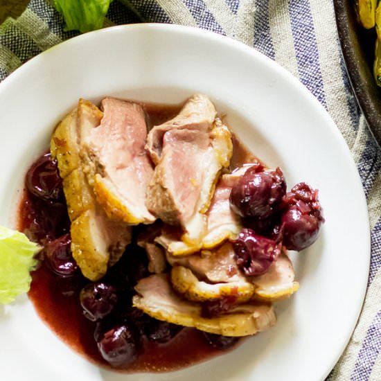 Duck Breast with Cherry Sauce