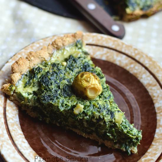 Spinach and Brussel Sprout Quiche