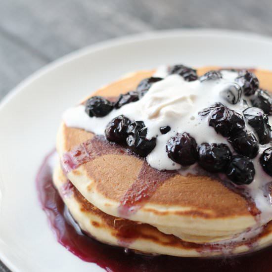 Pancakes with Blueberry Syrup