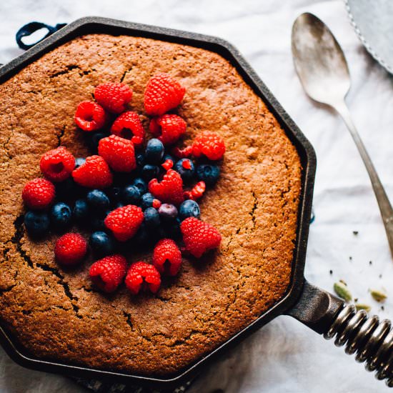 Sunflower Berry Skillet Cake