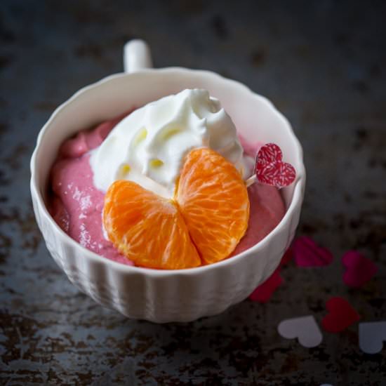 Yogurt Cups with Clementine Hearts